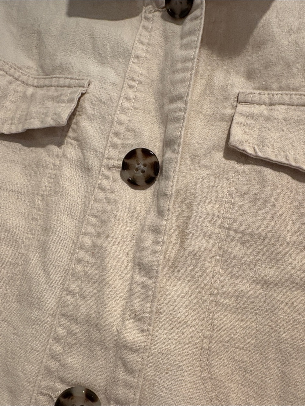 Peck&Peck Cream White Linen Cotton Blend Cropped Jacket Women’s Size Small - Picture 3 of 12
